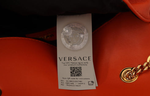 Versace Red Nappa Leather Medusa Shoulder Bag